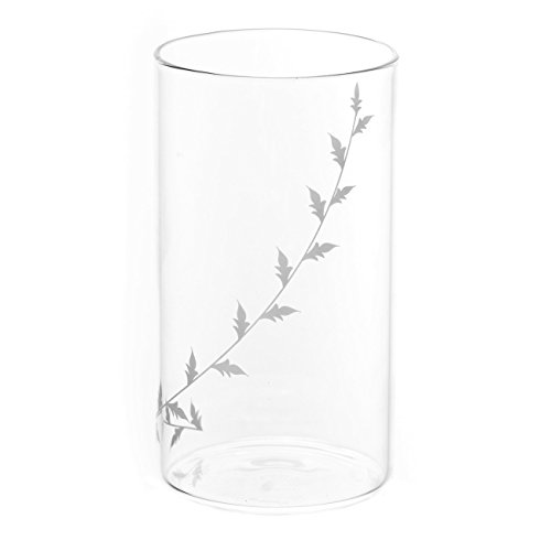 Borosil Vision Glass White Krip Large - 350Ml, Clear, Bvvibleafwl, 6 Pcs