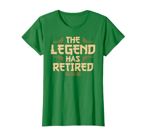 The Legend Has Retired Retirement Humor T-Shirt, Women, Kelly Green, Small