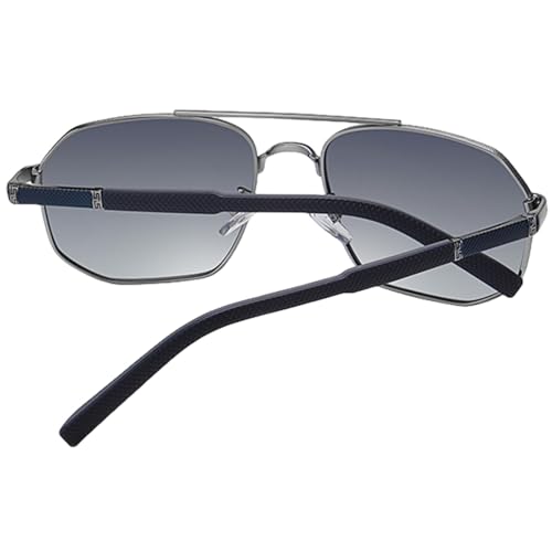 Lunettes de soleil en métal bleu pistolet durables et légères - 6