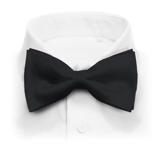 Platinum Hanger Mens Classic Pre-Tied Satin Formal Tuxedo Bowtie Adjustable Length Large Variety Colors Available (Black)