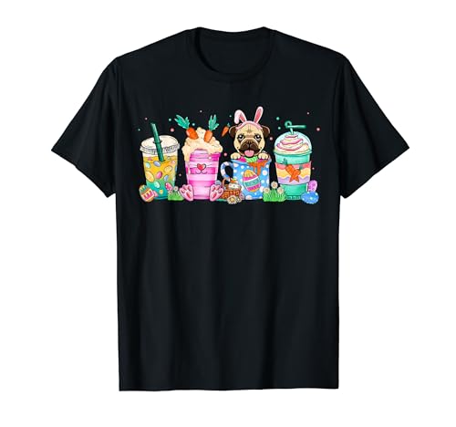 Mops Hund Kaffeeliebhaber Ostereier Osterhase T-Shirt