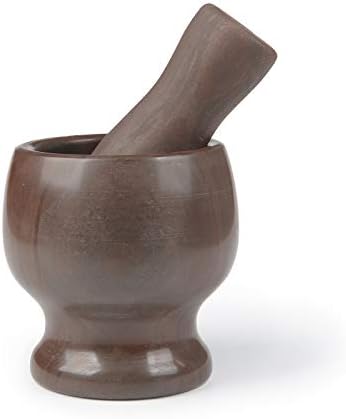 Heavy Duty Large Mortar And Pestle Set,100% Granite, Non Slip Base