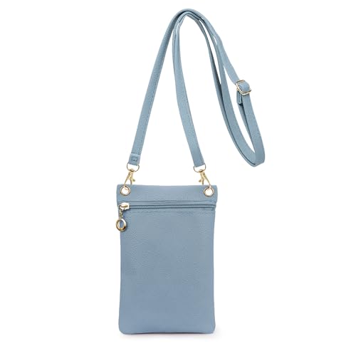 Energather Sac Téléphone Portable Femme, Pochette Téléphone Portable en Cuir PU Souple pour Femmes, Mini Sac Bandoulière Femme avec Bandoulière Détachable pour...