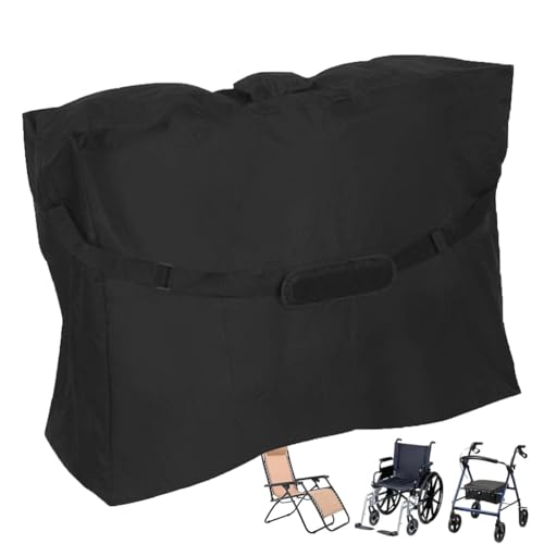 BAHULA Sac de voyage pour fauteuil roulant, sac de transport extra large pour fauteuil roulant, chaise de transport, voiture et avion, noir, 89 x 24 x 66 cm