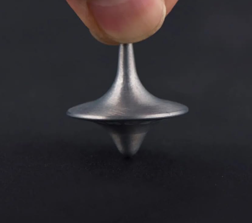 Spinning Top Accurate Silver Portable Accurate Metal Zinc Alloy Desk Desktop Balance Vintage Spinner Desktop Gyro Little Fidget (Silver)