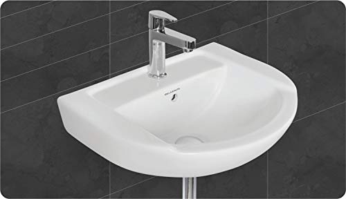 Image of Wash Basin Wall Hung Mounted Glossy Finish White Sink for Bathroom (18 x 14 x 7 Inch)