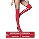 Damen Lack und Leder Sexy Latex Strümpfe, Damenstrümpfe, Sexy Dessous, Glänzendes Leder Sexy Strümpfe, Oberschenkelstrumpfhose, Kurze Strampler, Cosplay Kostüm, Club Enge Slim Fit, Rot, XL