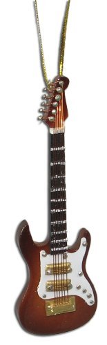 Miniature Brown Stratocaster Electric Guitar Christmas Ornament 4