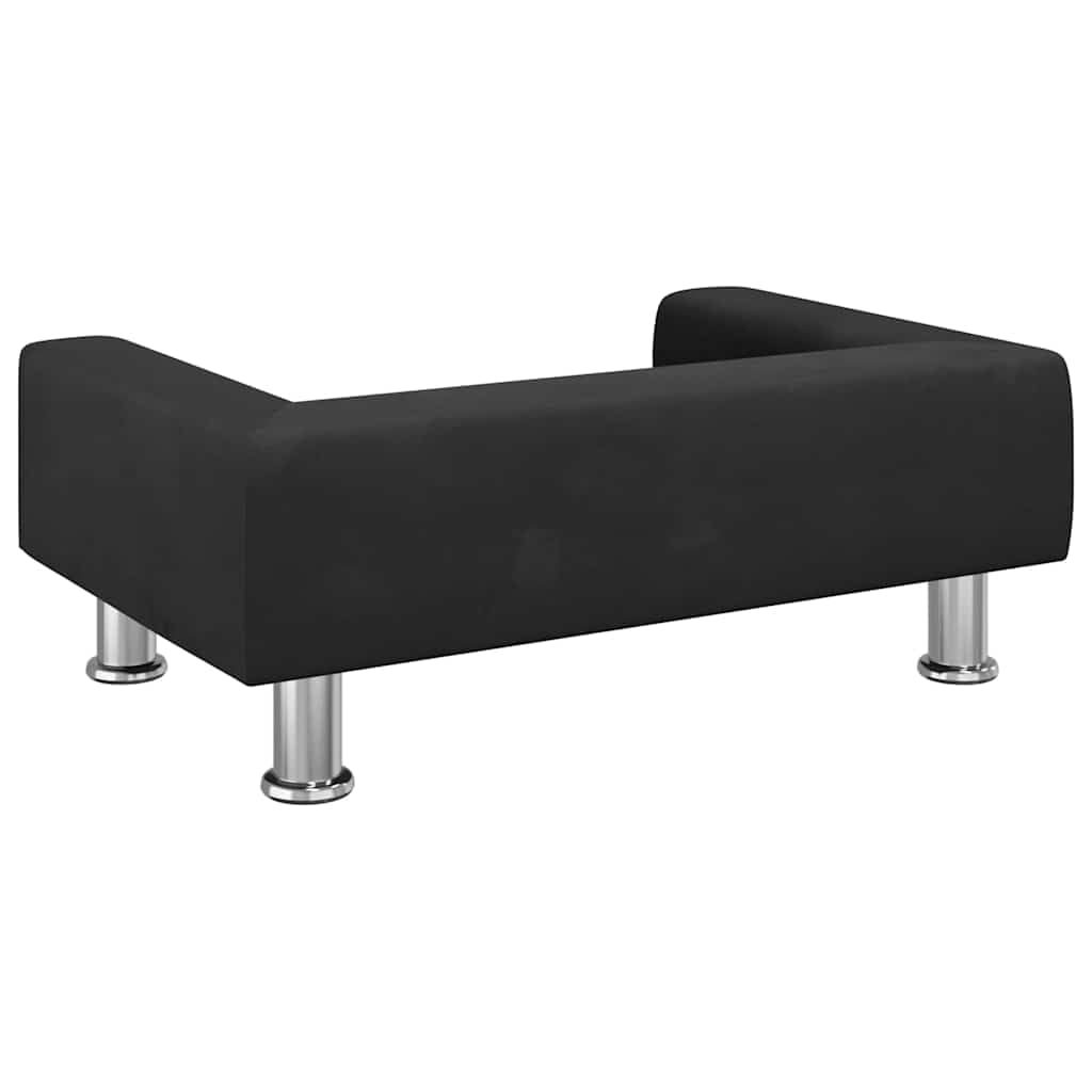 Sofa dla psa czarna aksamitna 70 x 45 x 26,5 cm