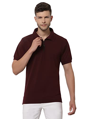 Image of UZARUS Men's Solid Cotton Regular Fit Polo T-Shirt
