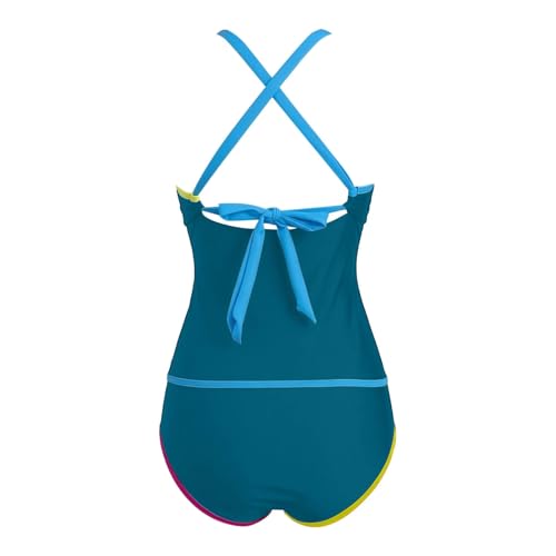 Tankini fluorescent deux pièces à taille haute en polyester résistant