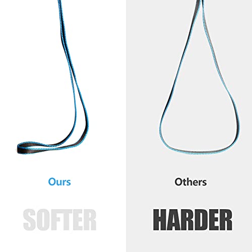 Camnal Climbing Sling Uiaa Ce Certified 16Mm Nylon Sling 22Kn(4840 Lb) Climbing Sling 24-87In (60-220Cm), Blue/Yellow/Purple, 1/2/3 Pack (32 In/80 Cm 2 Pack, Blue) #TOP4