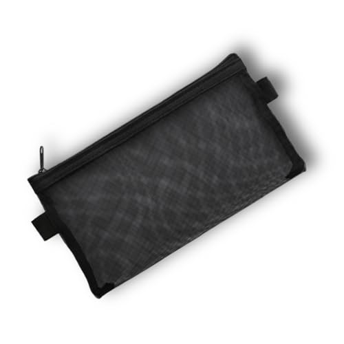 Estojo em Nylon Transparente Grande (PRETO)