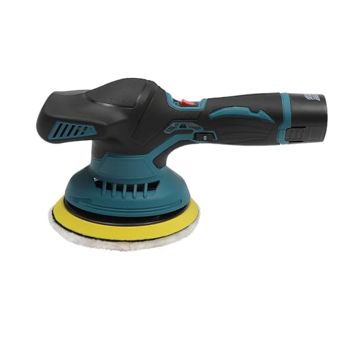 Máquina pulidora de cera para coche con 2 baterías, 6 velocidades 300-4000 rpm, pulidora con 2 tipos de esponjas de pulido