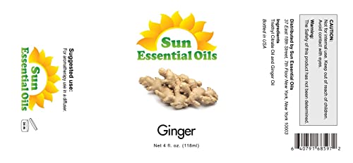 Sun Essential Oils 4Oz - Ginger Essential Oil - 4 Fluid Ounces #TOP1