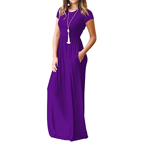 Coloody Maxi Abito da Donna a Maniche Corte