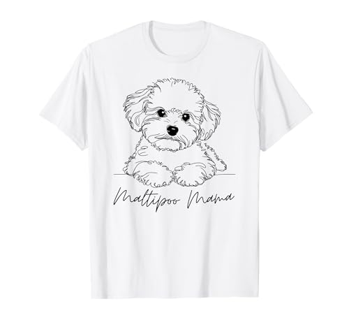 Maltipoo Mama Maltipoo Mom Cute Line Art Dog Artistic T-Shirt