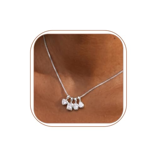 Collier en or pour femme anti ternissement avec pendentif amovible en oxyde de zirconium