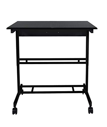 Stand Up Desk Store Rolling Adjustable Height Standing Desk Computer Workstation (Black, 40" Wide) #TOP4