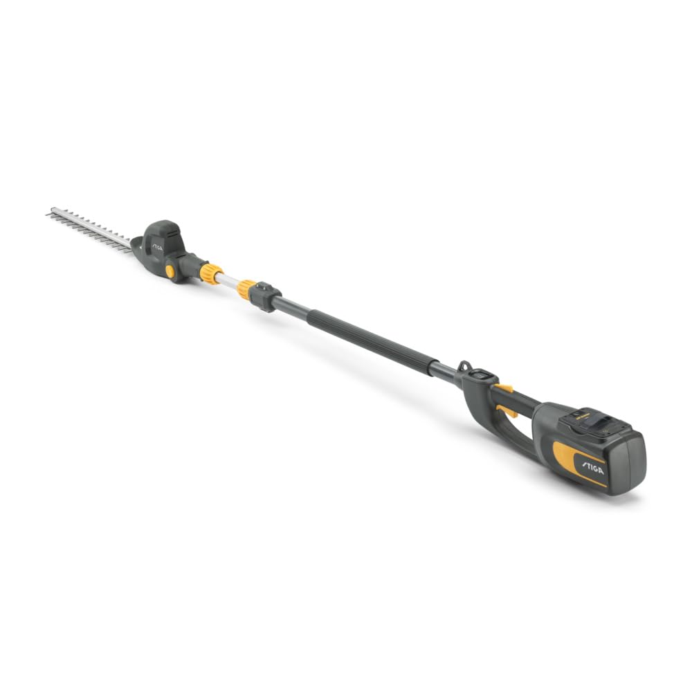 STIGA PH 700e Tagliasiepi Telescopico A Batteria, 48 V, 60 cm – Asta Telescopica 65 cm, Lama Doppia Azione Regol. 6 Angoli – Per Siepi E Alberi Alti