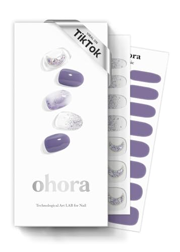 ohora Bandes de gel semi-durci (N Goblin Moon) – Fonctionne avec toutes les lampes à ongles, qualité salon, longue durée, facile à appliquer et à enlever – Comprend 2 tampons de préparation – Violet