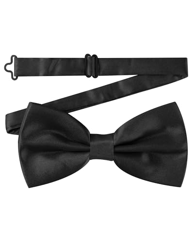 AWAYTR Mens Pre Tied Bow Ties for Wedding Party Fancy Plain Adjustable Bowties Necktie One Size