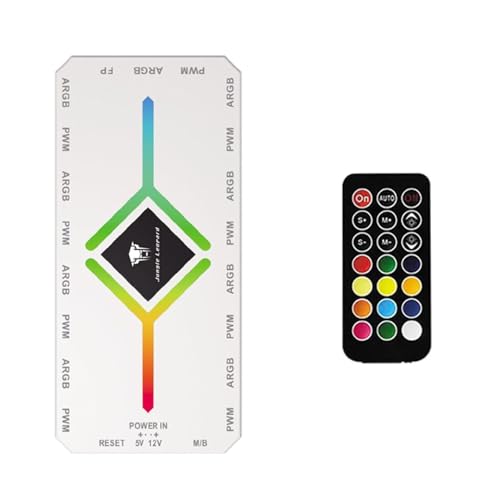 ShakingTank ARGB and PWM Hun, 9 Ports for A-RGB &PWM Case Fan Hub with Controller and SATA Power Input, Magnetic backplane Splitter 5V/3PIN Case Fan Hub Adapter PWM ARGB Fan White
