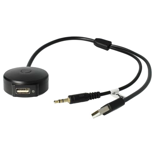 vhbw Câble Adaptateur AUX USB pour Radio de Voiture (30 cm) Compatible avec BMW X6, X1, Series 6, Series 5, Series 1 - USB, Bluetooth