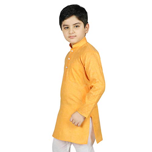 Image of SG YUVRAJ Kids Solid Cotton Kurta For Boys