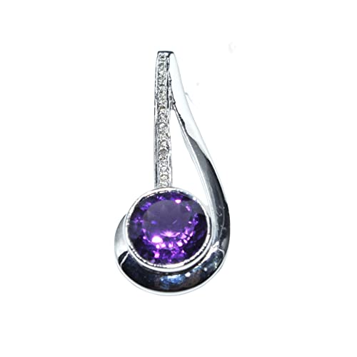 Pendentif améthyste argent solide hypoallergénique pour femme