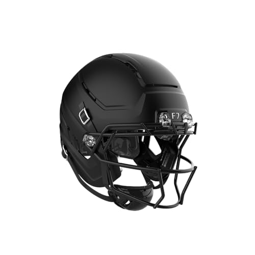 Schutt Casco de fútbol F7 AiR, casco Virginia Tech 5 estrellas, casco de fútbol ligero para escuela media y secundaria, XL, negro mate, máscara facial F7X ROPO SW II adjunta