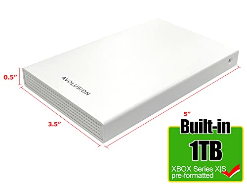 Image of Avolusion HD250U3-WH 1TB USB 3.0 Portable External Gaming Hard Drive (for Xbox Series X|S, Pre-Formatted)
