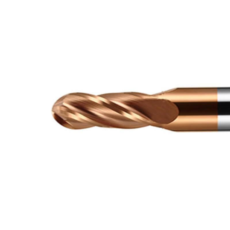 5PCS 1/16" Carbide Ball Nose end Mill Bits Set- 1/8" Shank Dia,1-1/2'' Oal - 4 Flutes TISIN Coated - for Alloy Steels, Hardened Steels