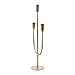 Creative Co-Op Hand-Forged Metal Candelabra, Antique Brass Finish (Holds 3 Taper Candle Holder