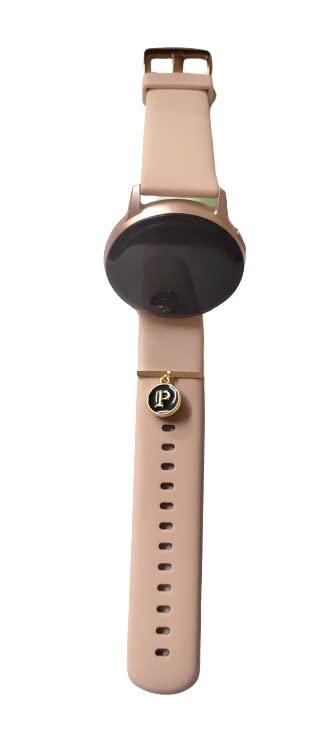 Morel personalised Alphabet Ring Loops Jewellery Accessories Compatible with Smart Watch Silicone Band Strap of 2.2 cm, watch charm (PWC-P-ALP-BLACK-SMALL-ROUND)