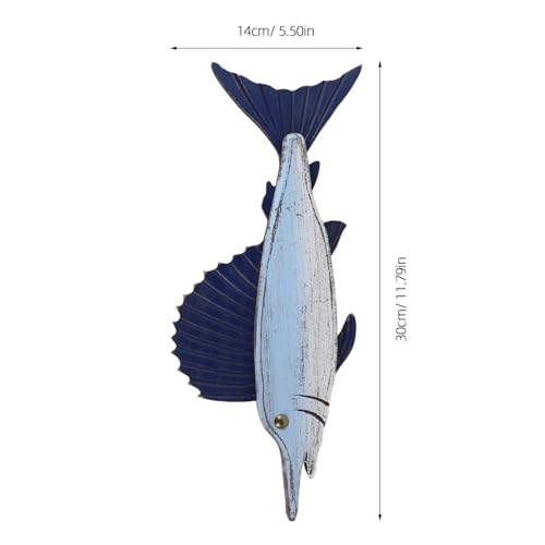 Décoration murale en bois poisson CIMAXIC rustique et sculptée - 2