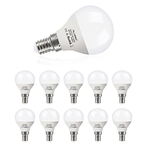 ALUSSO E14 LED Lampe, 6W 540 Lumen Golf LED Glühbirne Ersatz für 50W Halogenlampen, 3000 Kelvin Warmweiß Energiesparlampe, Nicht Dimmbar, 240° Abstrahlwinkel, 220-240V, 10 Stück