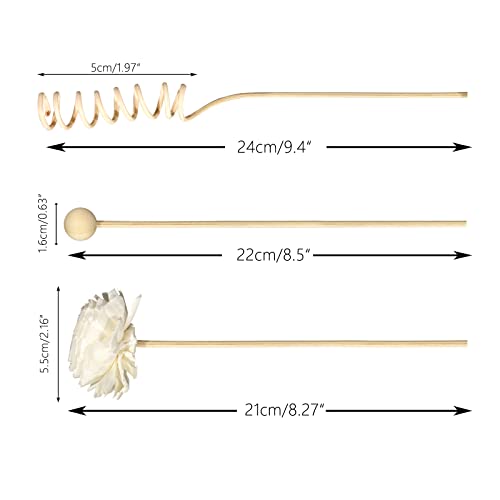 Yimisya 9Pcs Reed Diffuser Sticks Set, Rattan Reed Fragrance Diffuser And Flower Replacement Refill Rattan Sticks For Home Office Decor #TOP1