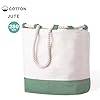 noTrash2003 Sac de plage d'été - Sac de plage - Sac à provisions en coton robuste 280 g/m² - Avec toile de jute cousue - Avec gousset et poignées renforcées de 50 cm de long - En forme de corde - 3 #3