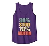 Funny Sarcastic 30% Stud 70% Muffin Retro Dad Father Figure Tank Top