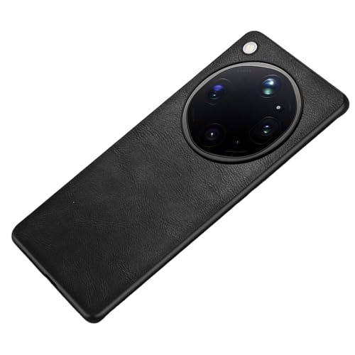 Image of for Oppo Find X9 Ultra 5G Case Retro Leather Coated PC + TPU Phone Cover - Black