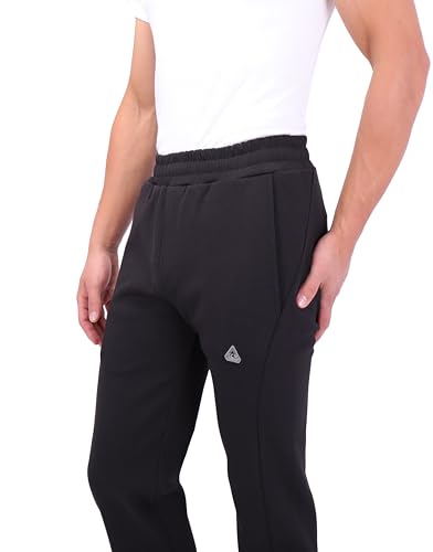 SCR Tall Mens Sweatpants - Cotton Athletic Pants - Men's Joggers with Zipper Pockets - Long Open Bottom Sweat Pants for Men3