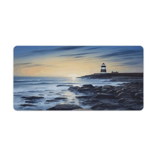 The Seaside Lighthouse Desk Pad 12x24 inch