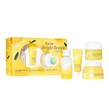 Saturday Skin Yuzu Vitamin C Lip Mask Overnight Lip Sleeping Mask Moisturizing For All Skin Types and 3-Piece Skin Care Set Yuzu Vitamin C Sleep Mask Yuzu Vitamin C Toner and Eye Cream