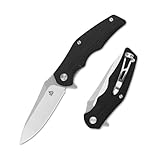 QSP Pangolin Folding Pocket Knife, 3.75' D2 Stonewash...