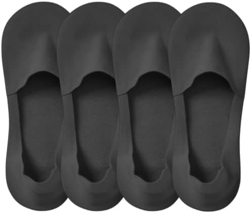 Lomitract No Show Socks Womens Non Slip: Ultra Low Cut Footies, Not See Liner, Thin Ice Silk Nylon Invisible Short Rise Sox for Loafer Slip On Dress Shoe, Hidden Noshowsocks with Silicone Grip, Black
