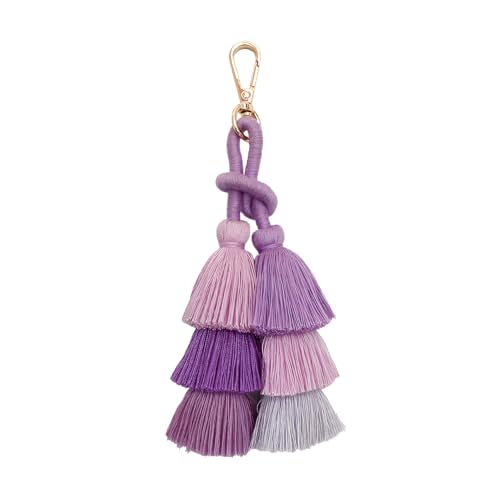GIN GEOMIR Handmade Boho Pom Tassel Keychains...