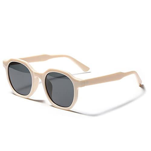 Lunettes de soleil femmes à cadre rond noir pour un style décontracté chic