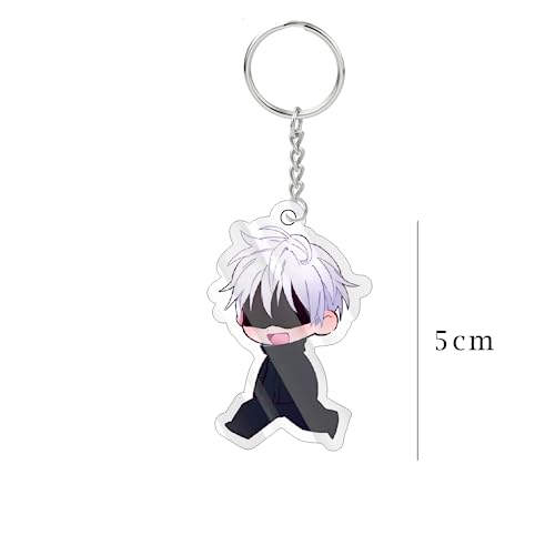 Image of Careflection Jujutsu Kaisen Keychain With Satoru Gojo Megumi Anime Transparent Acrylic Pendant