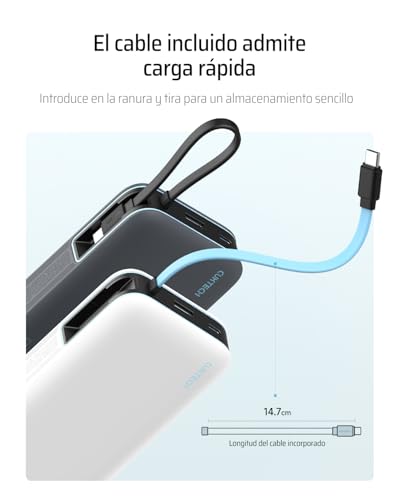 CUKTECH CP25 Power Bank 20.000mAh, Batería Portátil con Cable USB-C Integrado, PD 45W powerbank con 1 x USB-A, Batería Externa Carga Rápida Compatible iPhone 17 Pro MAX, Galaxy, Xiaomi, MacBook - imagen 6